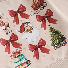 Cute Toddler Christmas Sweater with Reindeer Print and Pom