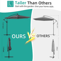 Patio Offset Umbrella with Easy Tilt Adjustment