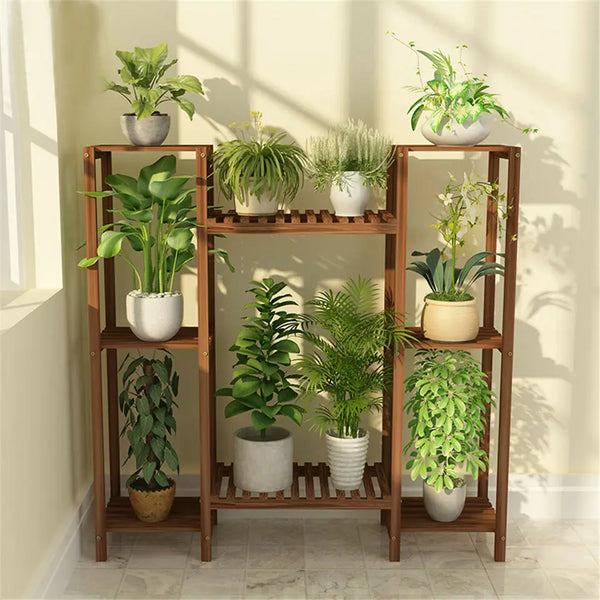 Multi-Tier Stylish Bamboo Plant Stand Rack