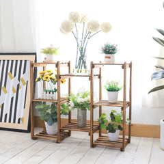 Multi-Tier Stylish Bamboo Plant Stand Rack