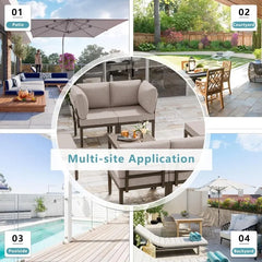 Metal Patio Furniture Set 12-Seat