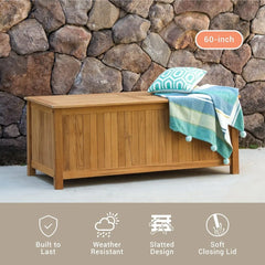 Cambridge Casual Wood Arie 60in Outdoor Deck Storage Box