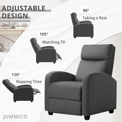 Adjustable Home Theater Single Fabric Recliner Sofa