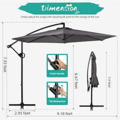 Patio Offset Umbrella with Easy Tilt Adjustment