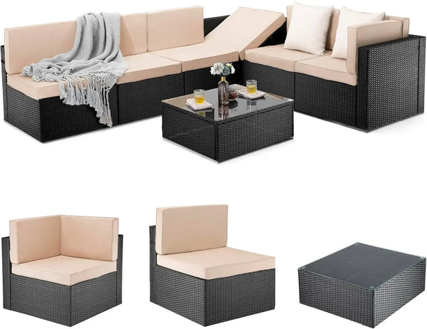 Wicker Adjustable Patio Furniture Set