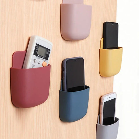 Wall Mounted Storage Box Mobile Phone Plug Holder Stand Rack