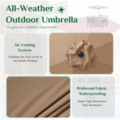 JHK Outdoor Patio Umbrella UV Protection