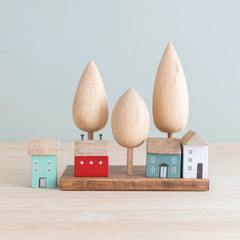 Small Wooden house ornament miniature Table Decor