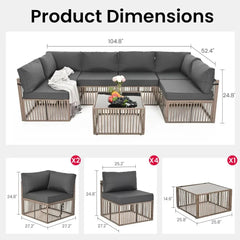 Wicker Adjustable Patio Furniture Set