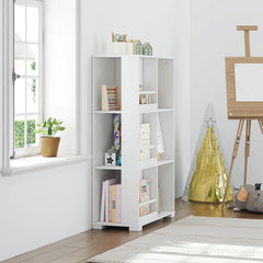 Wooden Kids Bookcase with 6 Cube Storage Bookshelf