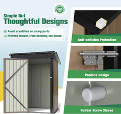 Waterproof Metal Garden Shed with Lockable Door