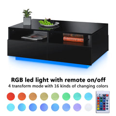 RGB LED Coffee Table High Gloss Simple Design Side Table