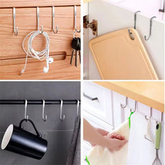 Double S-Shape Hook Free Punching Kitchen Bathroom Cabinet Door