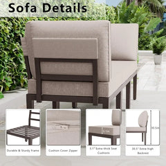 Metal Patio Furniture Set 12-Seat