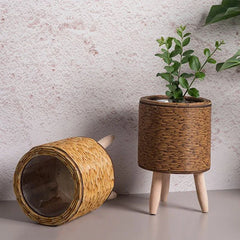 Nordic Imitation Rattan Flower Pot Hand Woven Flower Shelf