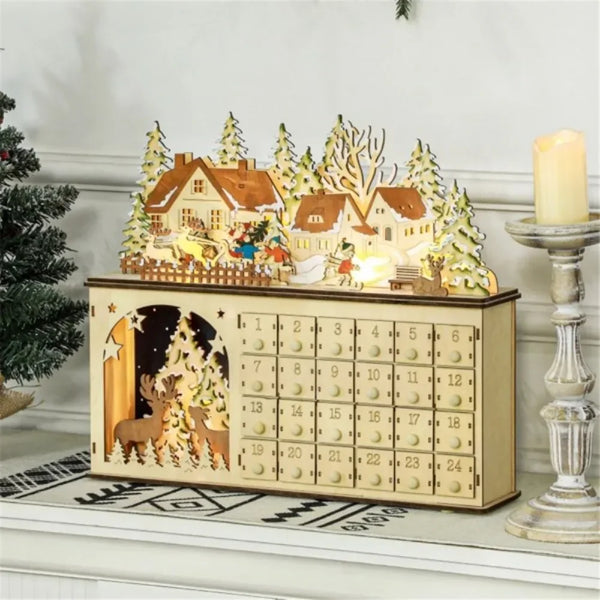 Christmas advent calendar and light up Christmas decorations