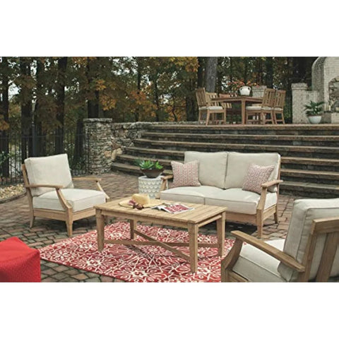 Signature Design by Ashley Clare View Coastal Outdoor Patio, Beige