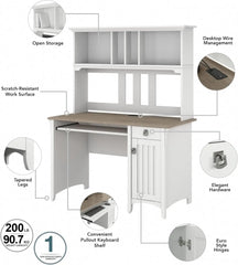 Furniture Salinas Computer Desk with Hutch | Study Table with Drawers