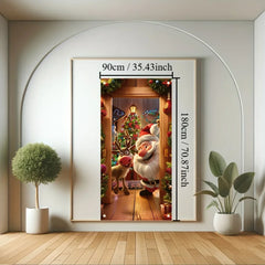 Merry 'Christmas' Seasonal Santa Claus and Elk Gate Banner