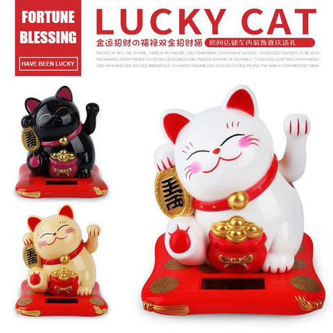 Holiday Seasonal Décor 2.5 Japanese Solar Wave Hand Lucky Cat