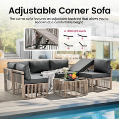 Wicker Adjustable Patio Furniture Set