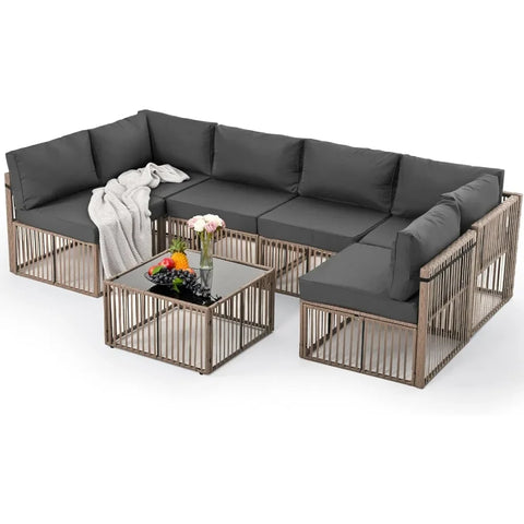 Wicker Adjustable Patio Furniture Set