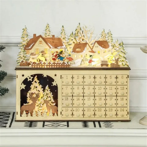 Christmas advent calendar and light up Christmas decorations