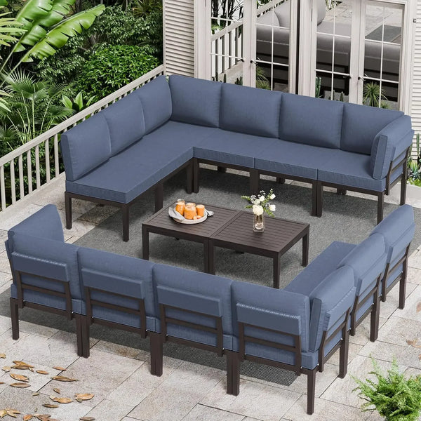 Metal Patio Furniture Set 12-Seat