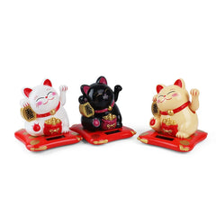 Holiday Seasonal Décor 2.5 Japanese Solar Wave Hand Lucky Cat