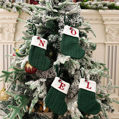 Christmas ornaments letter knitted socks