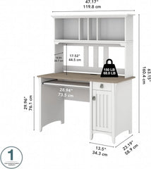 Furniture Salinas Computer Desk with Hutch | Study Table with Drawers