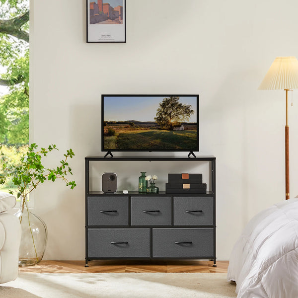 JHK Fireplace TV Stand Dresser For Bedroom