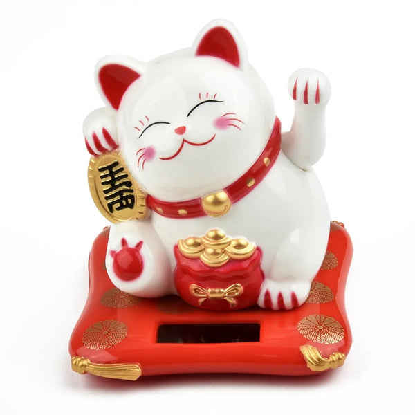 Holiday Seasonal Décor 2.5 Japanese Solar Wave Hand Lucky Cat