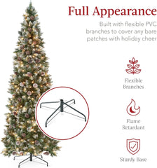 Partially Flocked & Frosted Slim Holiday Tree Decoration